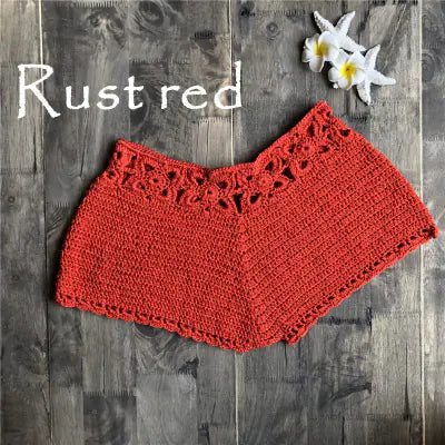 Handmade Crochet Cotton Beach Shorts Swimwear