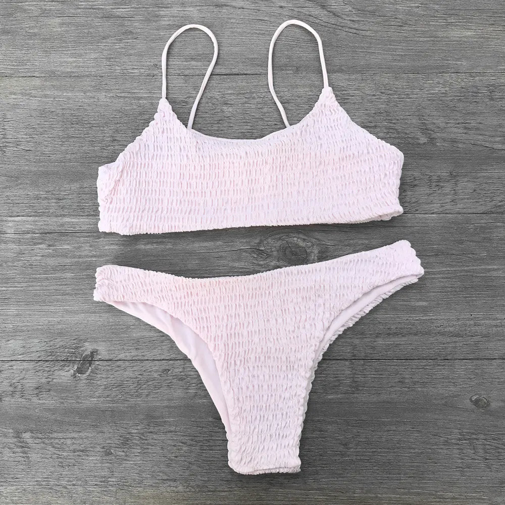 2017 Sexy Ruffled Triangle Bikini Swimwear