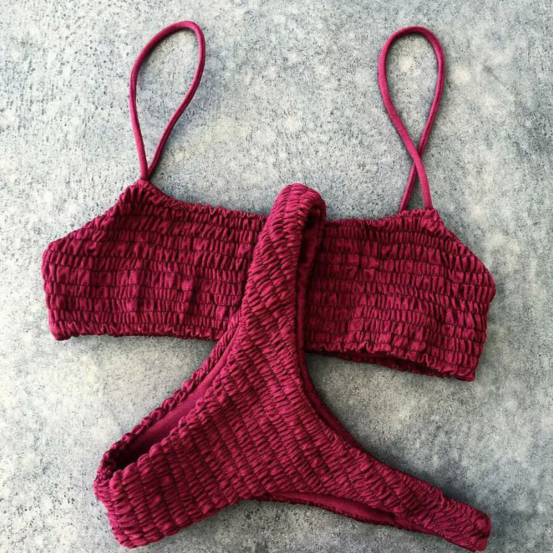 2017 Sexy Ruffled Triangle Bikini Swimwear