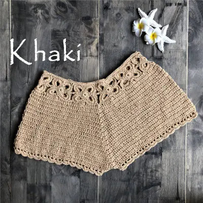 Handmade Crochet Cotton Beach Shorts Swimwear