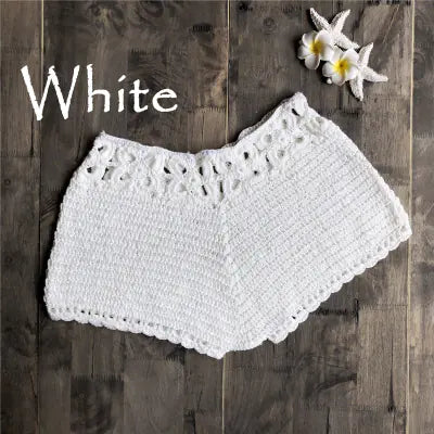 Handmade Crochet Cotton Beach Shorts Swimwear