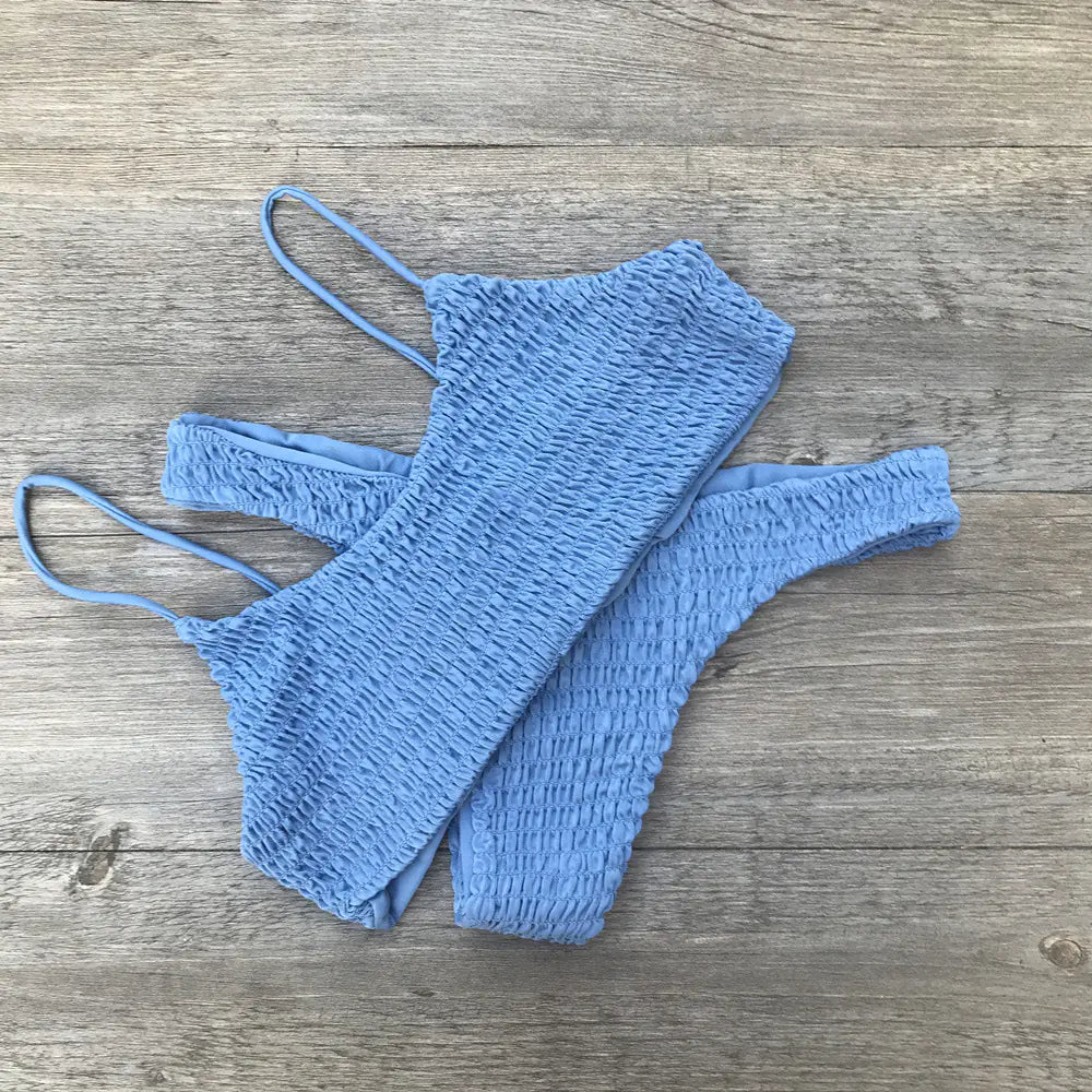 2017 Sexy Ruffled Triangle Bikini Swimwear