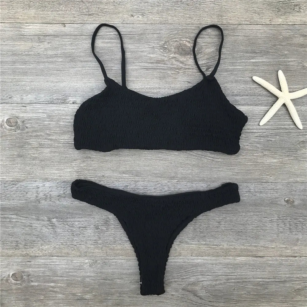 2017 Sexy Ruffled Triangle Bikini Swimwear