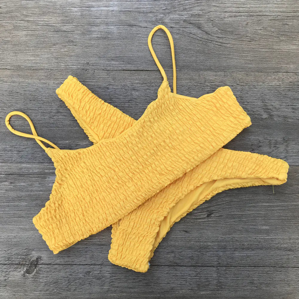 2017 Sexy Ruffled Triangle Bikini Swimwear