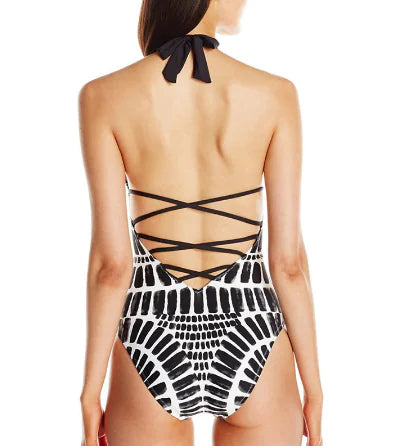 Women's Floral Print Halter Bikini Swimwear