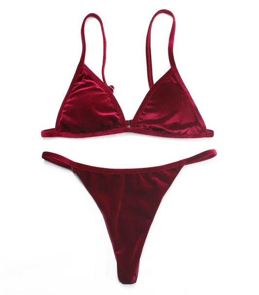 Velvet Bikini Swimwear Set