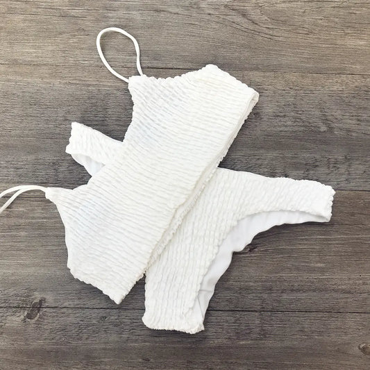 2017 Sexy Ruffled Triangle Bikini Swimwear